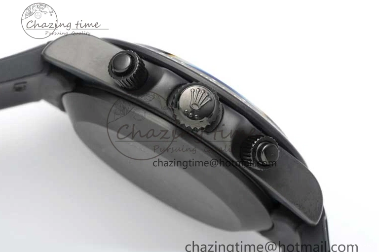 Black Black Rubber Strap on A7750 Best Daytona Ceramic Pusher Black 5GF Edition Dial Gray 0825